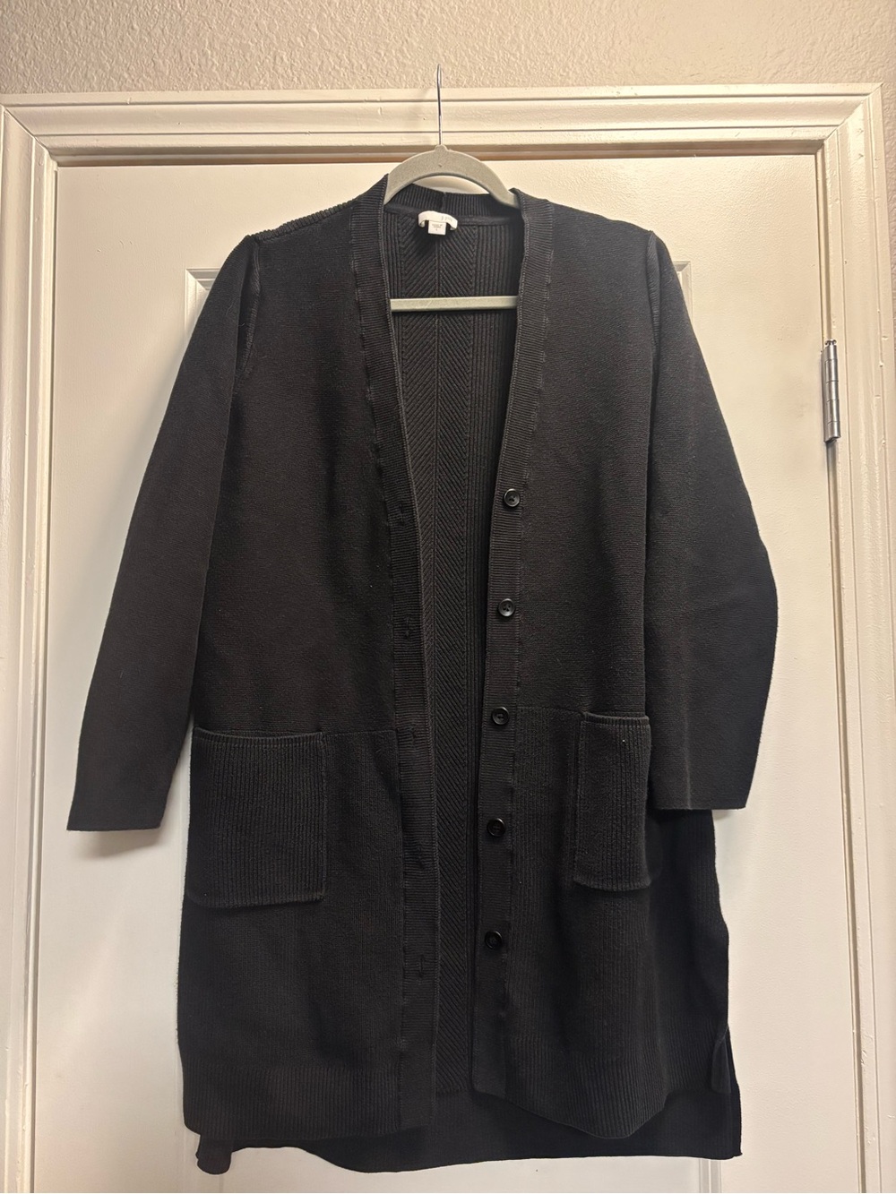J. Jill Black Long Button-Front Knit Cardigan Women’s Size Large